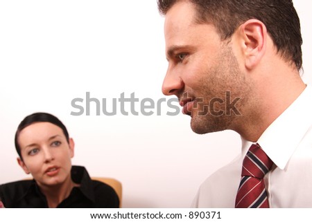 Business people converstion - close up