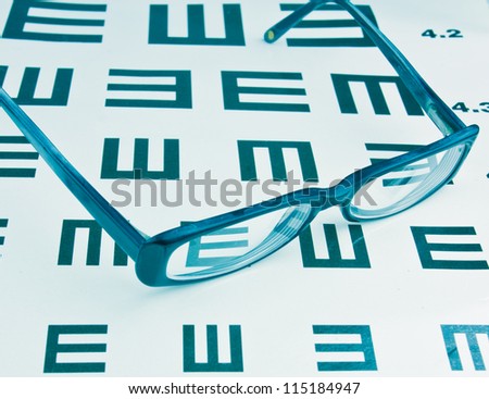 Glasses and eye chart background