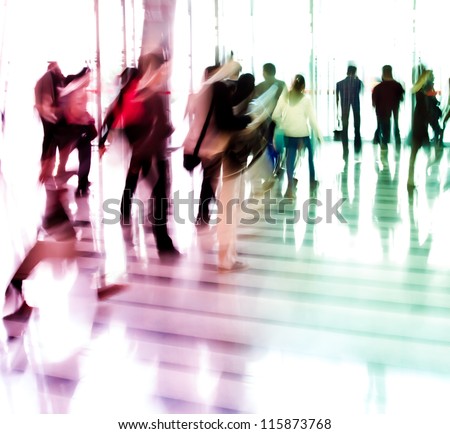 city business people abstract blurred motion