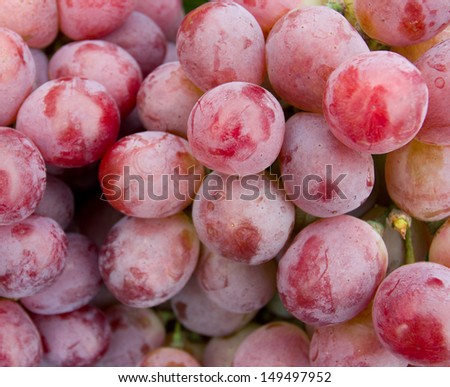 Fresh red grapes in a market