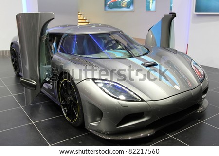 GUANGZHOU, CHINA - DEC 27:Koenigsegg sports car on display at the 8th China international automobile exhibition. on December 27, 2010 in Guangzhou China.