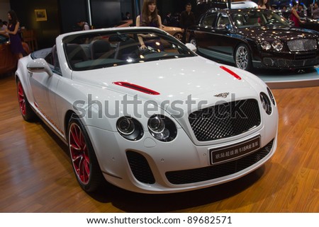 GUANGZHOU, CHINA - NOV 26: Bentley Continental SuperSport ISR car on display at the 9th China international automobile exhibition. on November 26, 2011 in Guangzhou China.