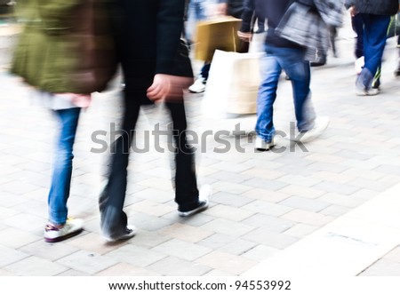 city people crowd abstract background blur action