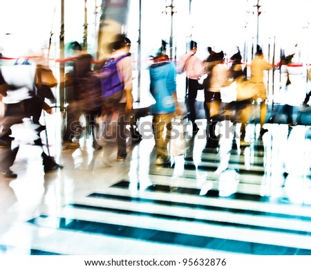 city people crowd background blur action