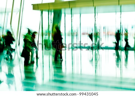 image of a people moving in the office lobby
