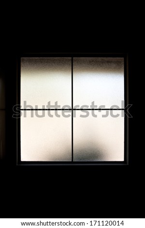 Window Frame with Frosted Glass/Square Mystery Window/Interior view of window