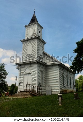 White Church Building with Bell Tower