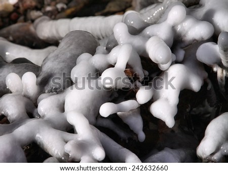black and white ice formation frozen