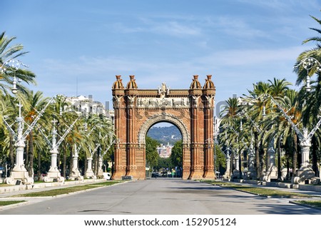 Triumph Arch, Arc De Triomf In Barcelona, Spain