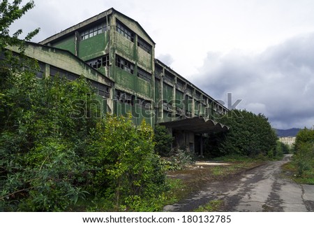 abandoned factory building, mining sector in Asturias, Spain
