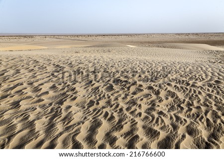 Beautiful sand patterns in the Sahara Desert, Tunisia, Africa.