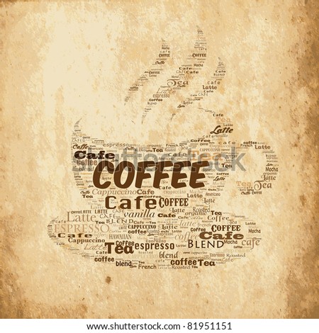 typography coffee cup background