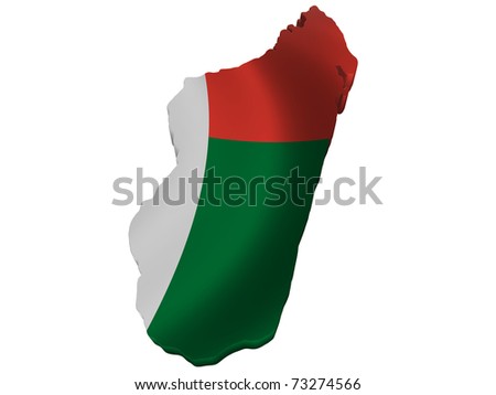 map of madagascar and surrounding islands. Flag and map of Madagascar