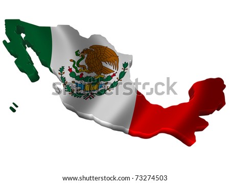 mexico map flag. stock photo : Flag and map of