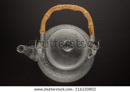 Transparent Chinese teapot with clear hot water