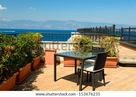 Table for two overlooking the sea