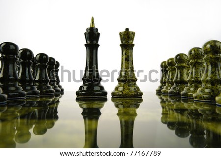Chess queen and king
