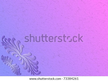 Background illustration in pink and light blue with leaves in corner / Background 2