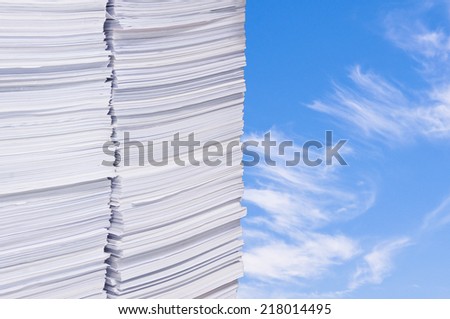 Stack of used paper and re-used in other areas.