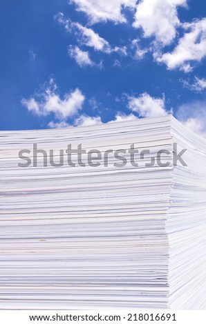 Stack of used paper and re-used in other areas.