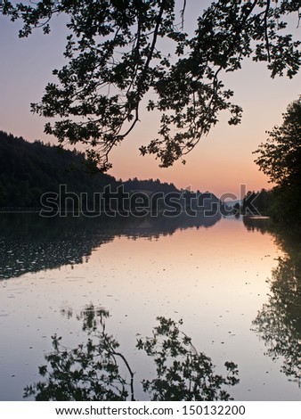 Sunrise impression on the lake