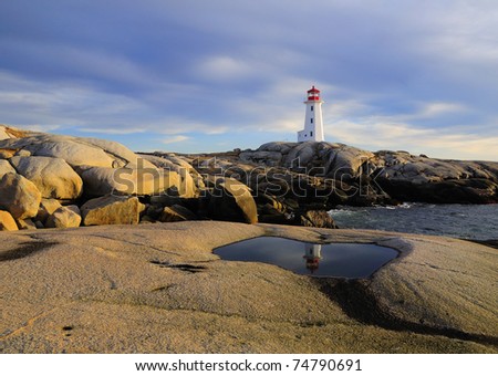 Peggy\'s cove lighthouse reflection