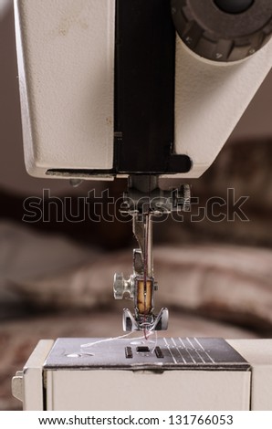 Retro sewing machine - front view