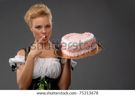 Woman and cake