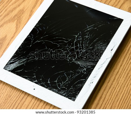 Tablet computer with broken screen