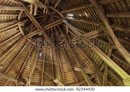 Building Structure of Medieval European Fortress roof