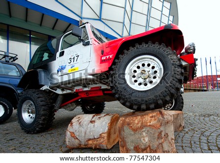 BUCHAREST, ROMANIA - MAY 13: Jeep Wrangler is on display at the 