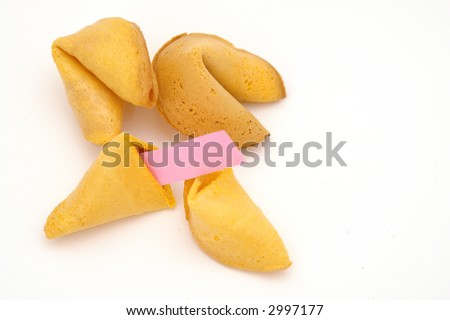 Fortune Cookies Isolated over white with blank fortune