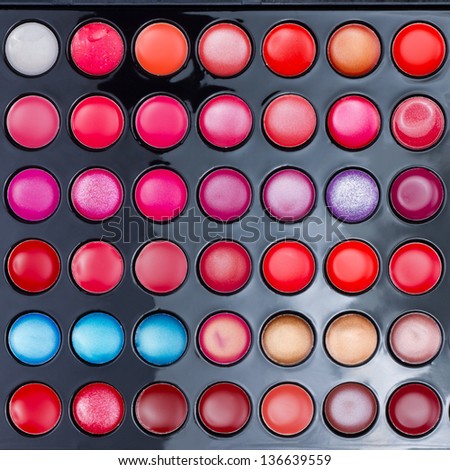 Colourful makeup palette. Makeup background