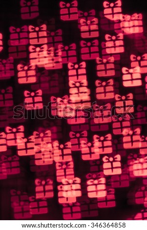 Abstract bokeh background with abstract defocused present boxes