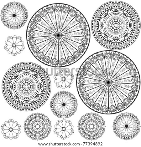 black and white patterns to print. stock vector : Black and white