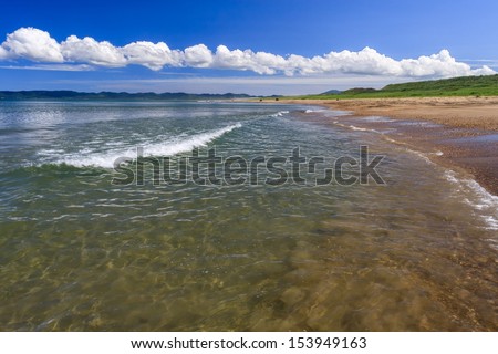 Beach and Blue Sky, Sea of Okhotsk, Sakhalin Island, Russia