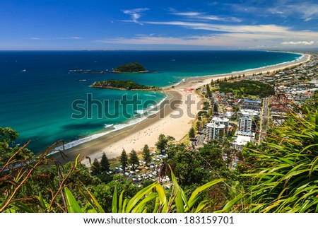 Beach with Blue Sky Landscape Tauranga City North Island New Zealand Beach with Blue Sky Landscape Tauranga City North Island New Zealand