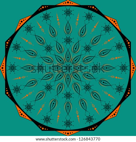 Ornamental circle background. Stylized turkish design