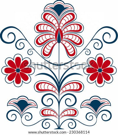 Floral folk pattern