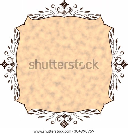 Marble vector background with floral frame.