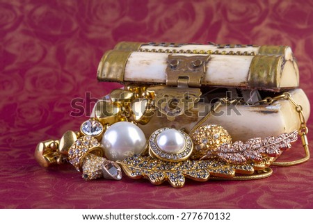 Gold Jewelry Concept - Concept or Metaphor for selling old gold jewelry for cash