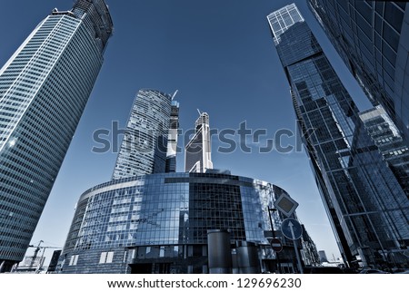 MOSCOW - FEBRUARY 24: The Moscow International Business Center, Moscow-City on FEBRUARY 24, 2013 in Moscow. Construction of Moscow-City is the first step in creating a district of Moscow \
