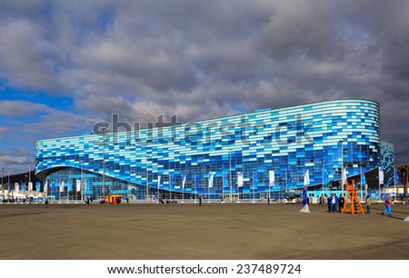 SOCHI, ADLER, RUSSIA - FEB 06, 2014: Iceberg Skating Palace at Olympic Park in Adlersky District, Krasnodar Krai - venue for the 2014 winter Olympics