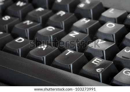 black keyboard keys with the word date written