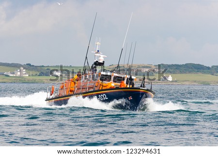 PORT ST. MARY, ISLE OF MAN, UK - AUGUST 22: Douglas lifeboat \