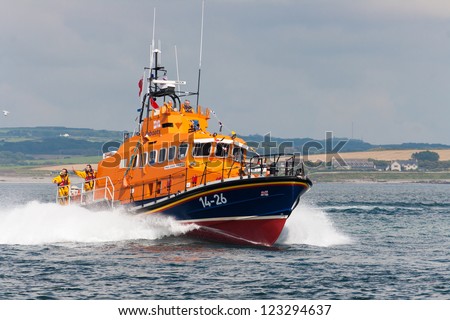 PORT ST. MARY, ISLE OF MAN, UK - AUGUST 22: Port St. Mary lifeboat \