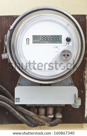 Smart grid residential digital power meter with digital display working