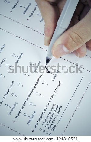 Evaluation form with a mark placed in exceptional checkbox