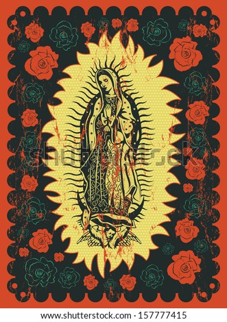 Mexican Virgin of Guadalupe vintage silkscreen style poster Mexican Virgin of Guadalupe vintage silkscreen style poster