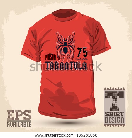 Graphic T-shirt design -Tarantula lettering design - vector illustration.